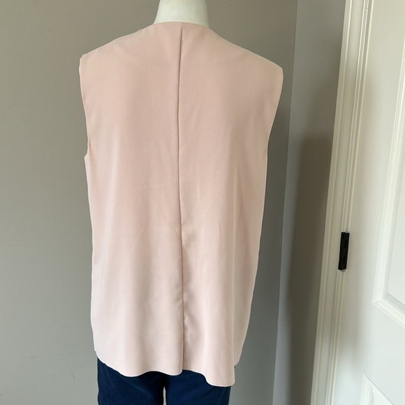 VINCE Zip Neck Draped Shell in New Buff REVOLVE Light Pink Sleeveless Sz L - Picture 6 of 10